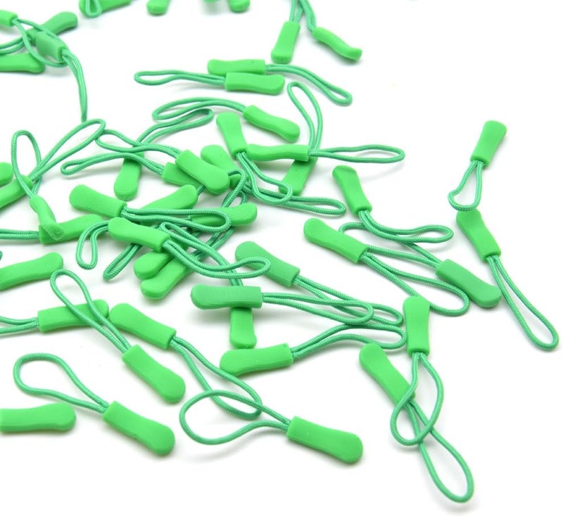 Ruidee 50 Pieces Zipper Pulls Zipper Tabs Zipper Pull Cord Extender Replacement Zipper Pulls for Backpacks, Jackets, Luggage, Purses, Handbags（Light Green） - Image 5